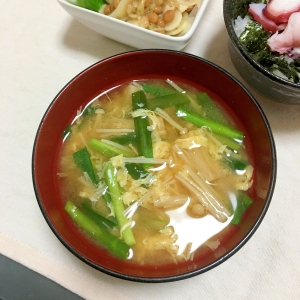 えのきとニラの卵味噌汁 レシピ 作り方 By Kuuuma 楽天レシピ