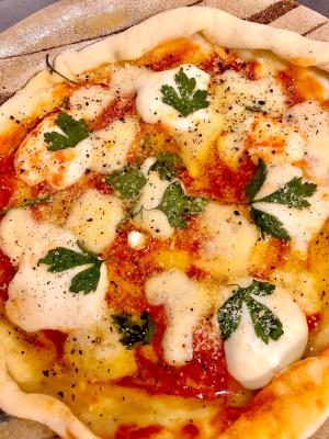 イタリアンパセリとモッツァレラチーズのピザ レシピ 作り方 By エドくん 楽天レシピ