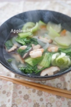 コストコ海老で優しい塩味の五目あんかけラーメン