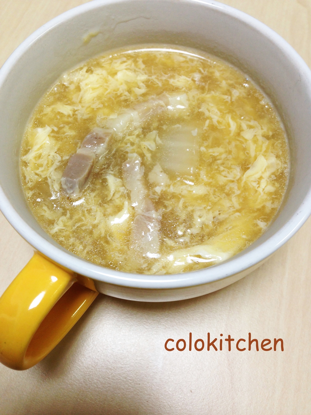 10. 塩豚と白菜の中華卵スープ