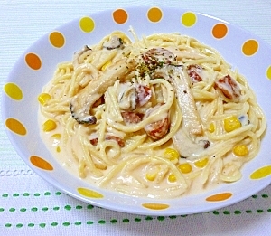 コストコパスタソースで きのこクリームスープパスタ レシピ 作り方 By ゆず茶55 楽天レシピ