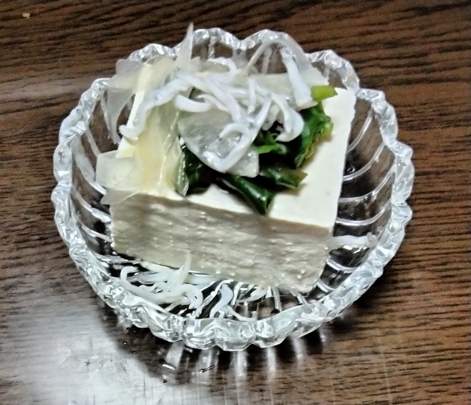 冷奴アレンジ 青菜新玉スライスしらす