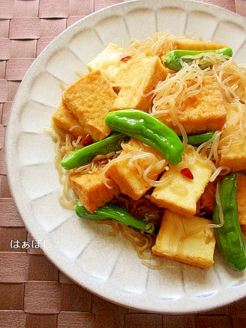 作り置きにも♪厚揚げとしらたきの炒め煮