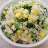 ほうれん草とコーンの牛乳炊き込みごはん★