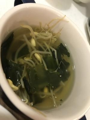 豆もやしとわかめの中華風スープ レシピ 作り方 By まるママ あるものレシピ 楽天レシピ