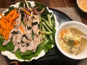 サンチェ 大葉で包む豚しゃぶと卵スープno 53 レシピ 作り方 By いつちやんk 楽天レシピ