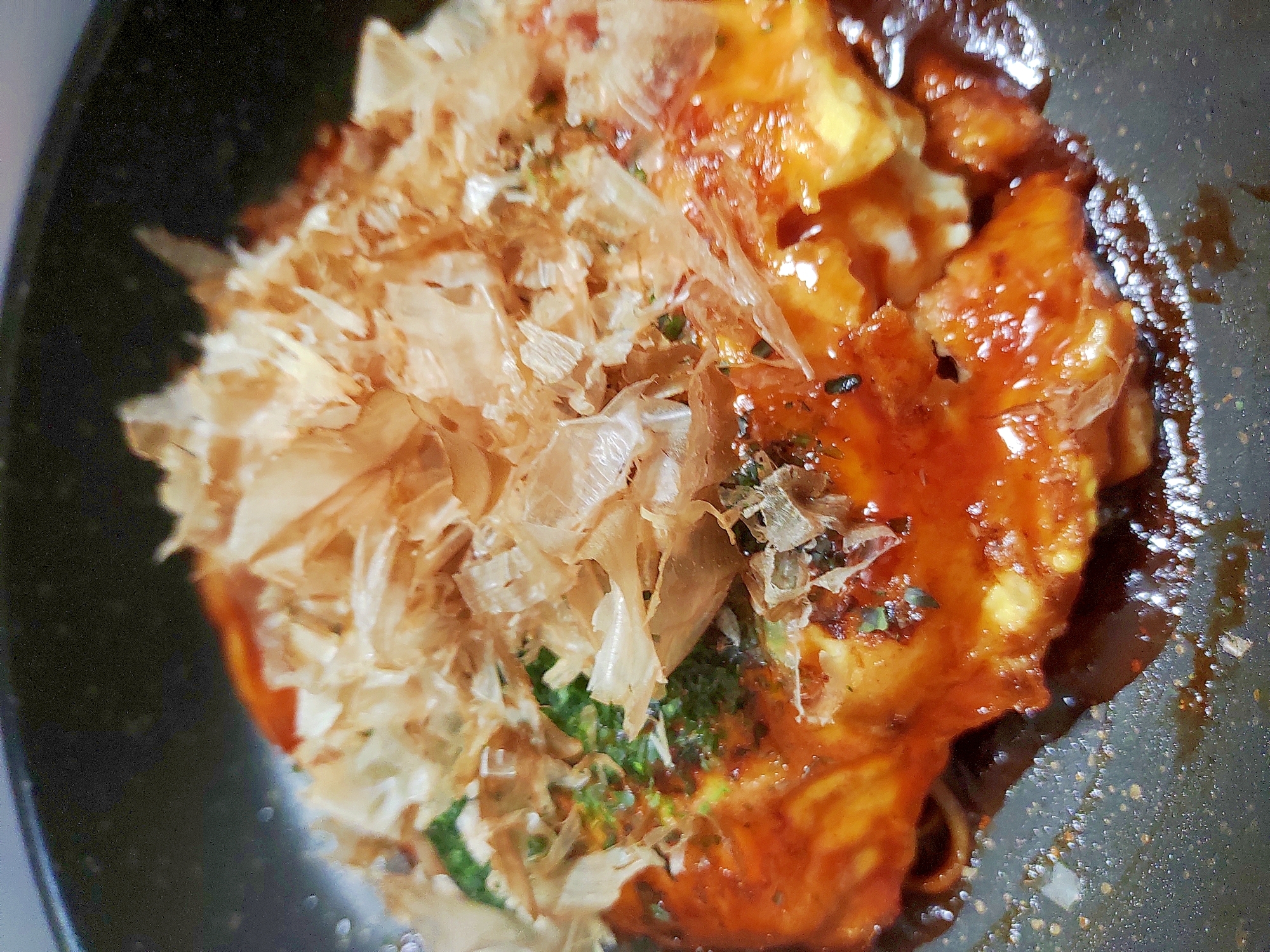 お餅消費ランチ♪ お餅と白菜のお好み焼き風