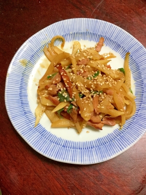 チャーシューとはやとうりの炒め物 焼き肉のタレ味 レシピ 作り方 By とりあえず乾杯 楽天レシピ