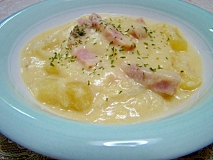 さつまいもとベーコンの豆乳スープ レシピ 作り方 By おかっぱカッパ 楽天レシピ