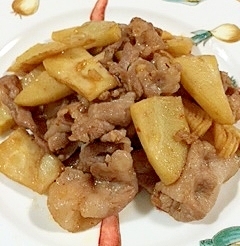 筍と豚肩ロースのココナッツオイル炒め