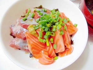 鮭ハラスとイナダの刺身で 海鮮丼 レシピ 作り方 By V るん 0394 楽天レシピ