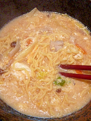 5．卵とじラーメン鍋