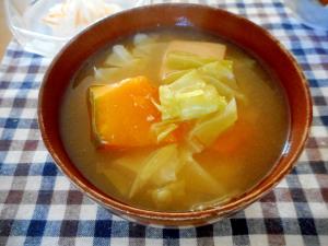 カボチャとキャベツと高野豆腐の味噌汁 レシピ 作り方 By Mococo05 楽天レシピ