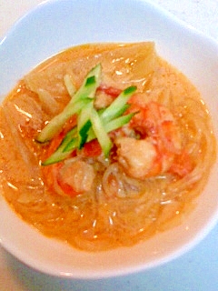 トムヤムクン風 豆乳春雨スープ