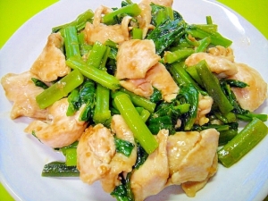つるむらさきと鶏むね肉のオイスター炒め レシピ 作り方 By Mint74 楽天レシピ