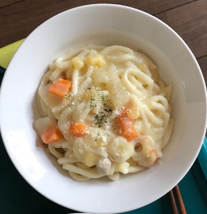 節約 クリームシチューの残りでうどん レシピ 作り方 By とも 楽天レシピ