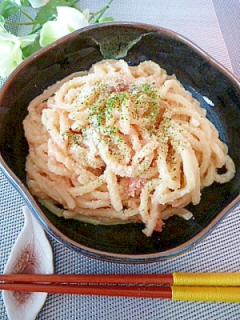 材料を混ぜるだけ簡単「クリーミー★明太うどん」