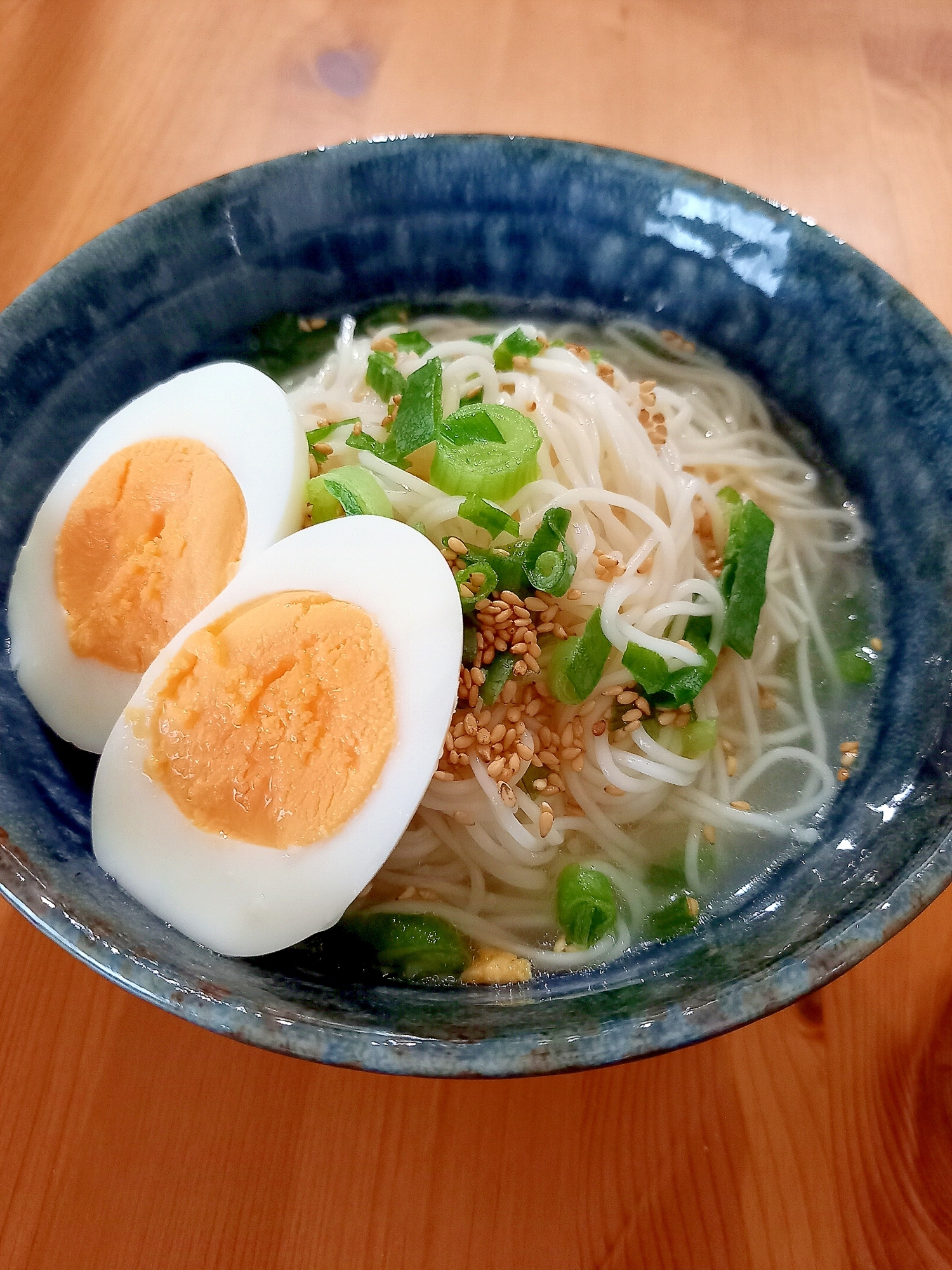 素麺で簡単に塩ラーメン