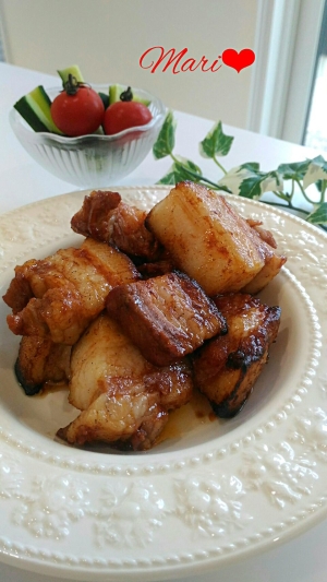 簡単オーブンまかせ 豚バラブロックのスタミナ焼き レシピ 作り方 By Mariまり 楽天レシピ