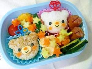 簡単キャラ弁 くまちゃんの七夕弁当 レシピ 作り方 By Cherry2005