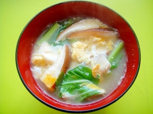 小松菜としいたけ卵の味噌汁 レシピ 作り方 By Mint74 楽天レシピ