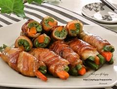 いんげんと人参の肉巻き☆照り焼き