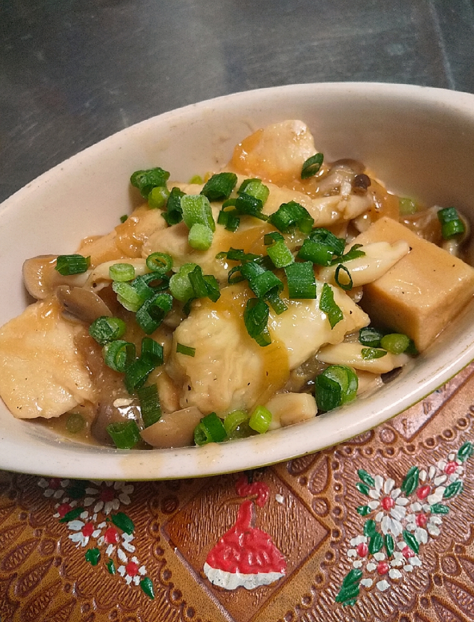 飴色玉葱でこっくり★鶏むね肉としめじの中華旨煮