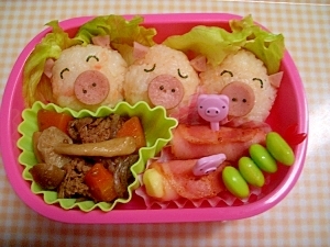 子供が喜ぶ ３匹の子ブタ弁当 レシピ 作り方 By Sakura 99 楽天レシピ