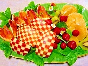 チェック模様 りんごの飾り切り レシピ 作り方 By ブルーボリジ 楽天レシピ