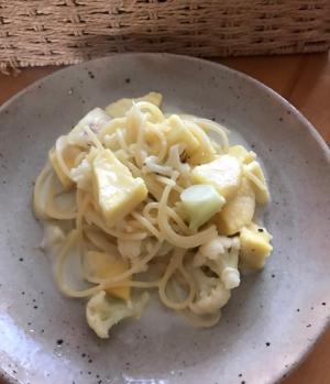 さつまいもとカリフラワーの豆乳パスタ レシピ 作り方 By ボンド子 楽天レシピ