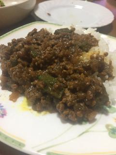 オクラのキーマカレー