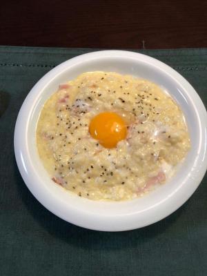 カルボナーラ風リゾットの卵のせ レシピ 作り方 By おかずでちん 楽天レシピ