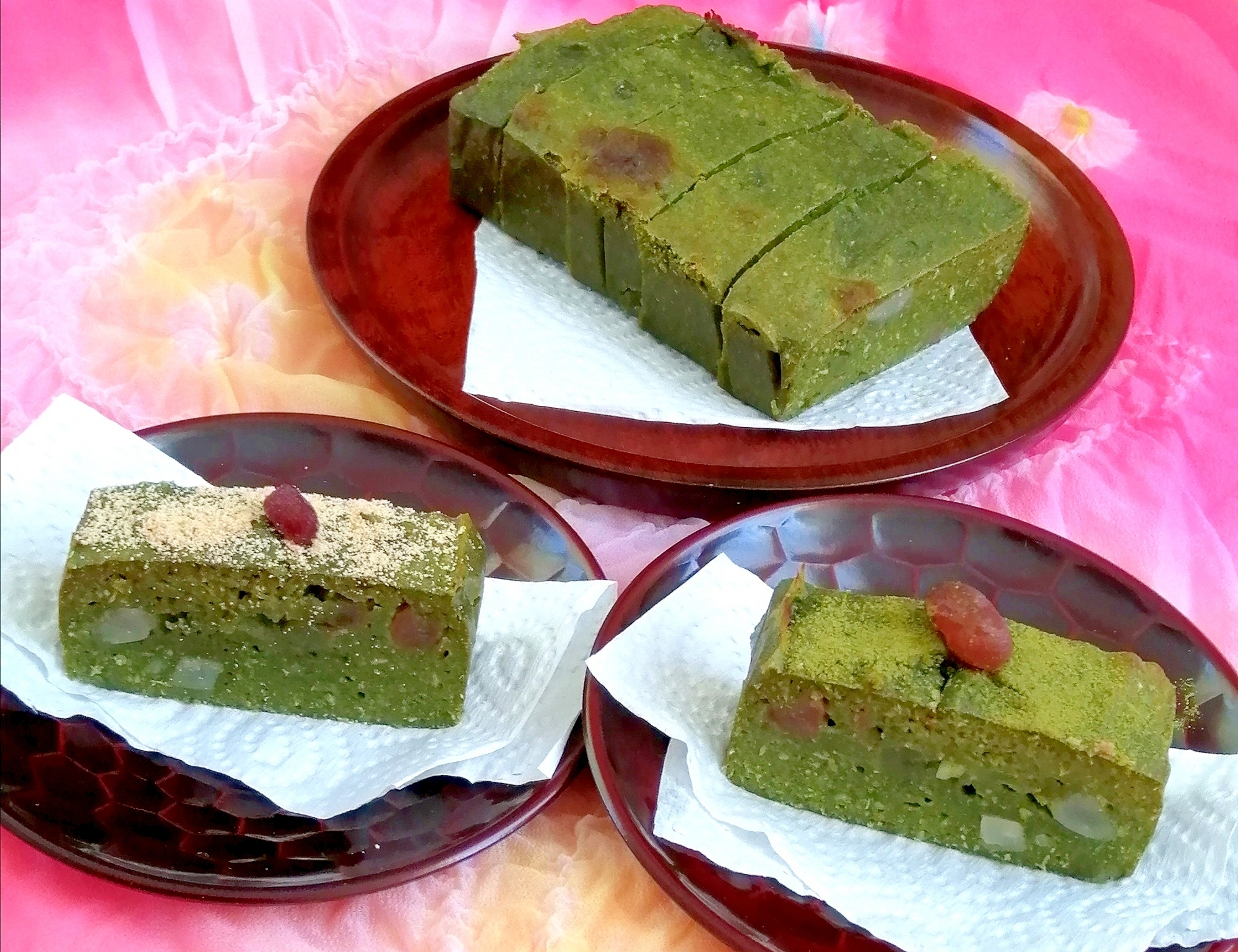 おからと豆腐のしっとり抹茶ケーキ☘ノンオイル低糖質