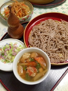 めんつゆにプラス★鶏肉と根菜のつけダレ