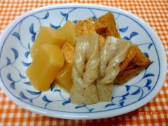 大根とコンニャクと厚揚げの煮物