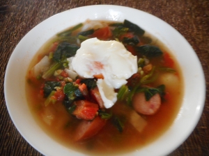 ほうれん草とトマトとウィンナーのスープ レシピ 作り方 By Mococo05 楽天レシピ