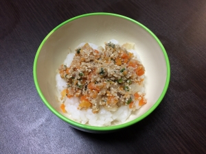 離乳食 完了期 豚そぼろ丼 レシピ 作り方 By 34522222 楽天レシピ