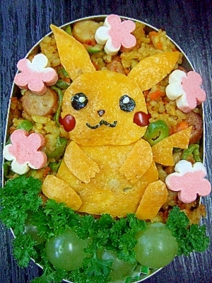 ドライカレー お花畑ピカチュウ ポケモン レシピ 作り方 By Iihi009 楽天レシピ