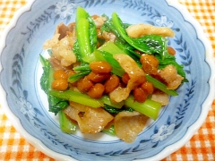 納豆と小松菜炒め
