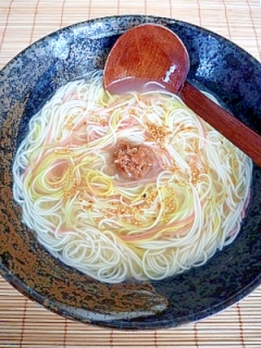 手抜き！下茹でなし！煮込み☆梅鰹にゅうめん