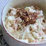 キャベツの芯でサラダ　シーチキンと一緒に