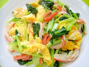 小松菜とカニカマの卵炒め レシピ 作り方 By Mint74 楽天レシピ