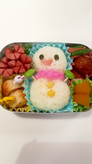 簡単 雪だるまおにぎり 幼稚園お弁当 レシピ 作り方 By Mywayuayu 楽天レシピ