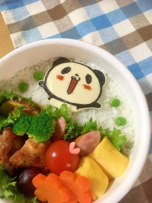 簡単海苔アートキャラ弁 お買いものパンダのお弁当 レシピ 作り方 By Cherry2005 楽天レシピ