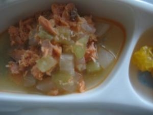 離乳食 後期 鮭と大根の味噌煮込み風 レシピ 作り方 By Blb0175 楽天レシピ