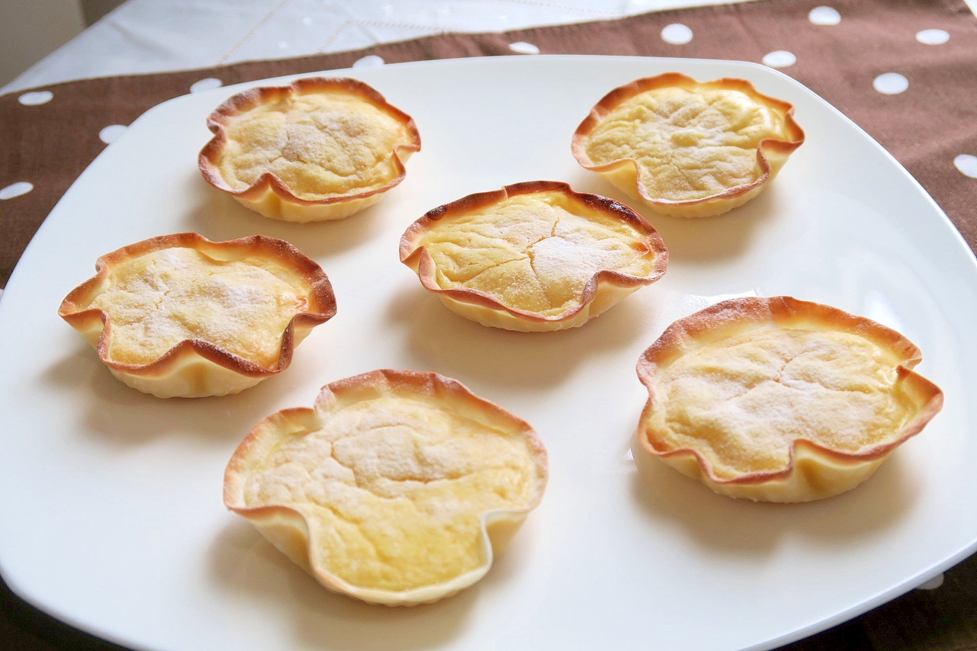 オーブントースターde餃子の皮のチーズケーキタルト