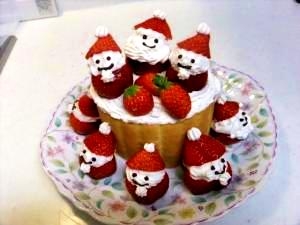 いちごサンタのクリスマスケーキ レシピ 作り方 By 335mjca 楽天レシピ