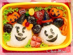 ハロウィンキャラ弁☆おばけミッキー弁当