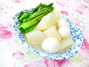 白だし生姜ｄｅ 蕪とうずらの卵の炊いたん レシピ 作り方 By 小太郎１２１２ 楽天レシピ