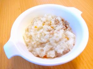 離乳食 後期 牛豚ひき肉とにんじんのおかゆ レシピ 作り方 By 安くて 早くて 美味しい 楽天レシピ